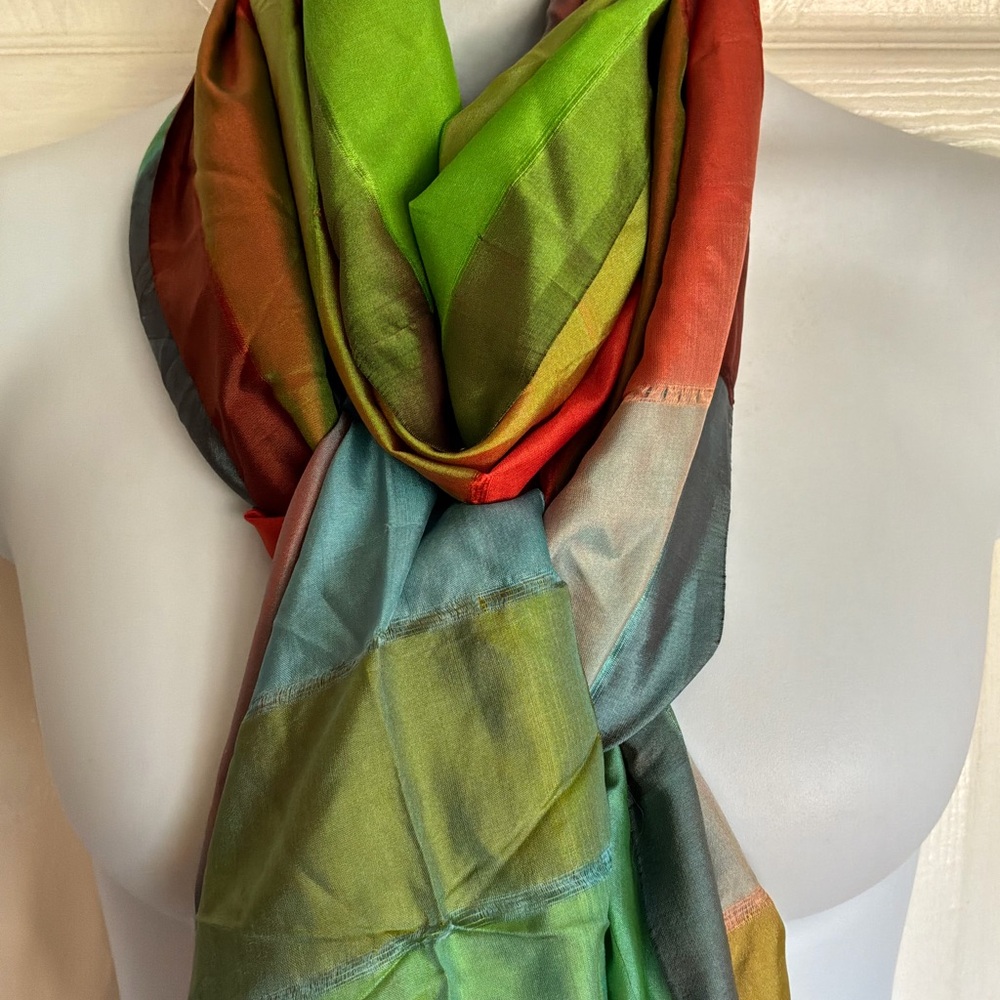 CHRISTIAN LIVINGSTON…Multicolor Silk Scarf